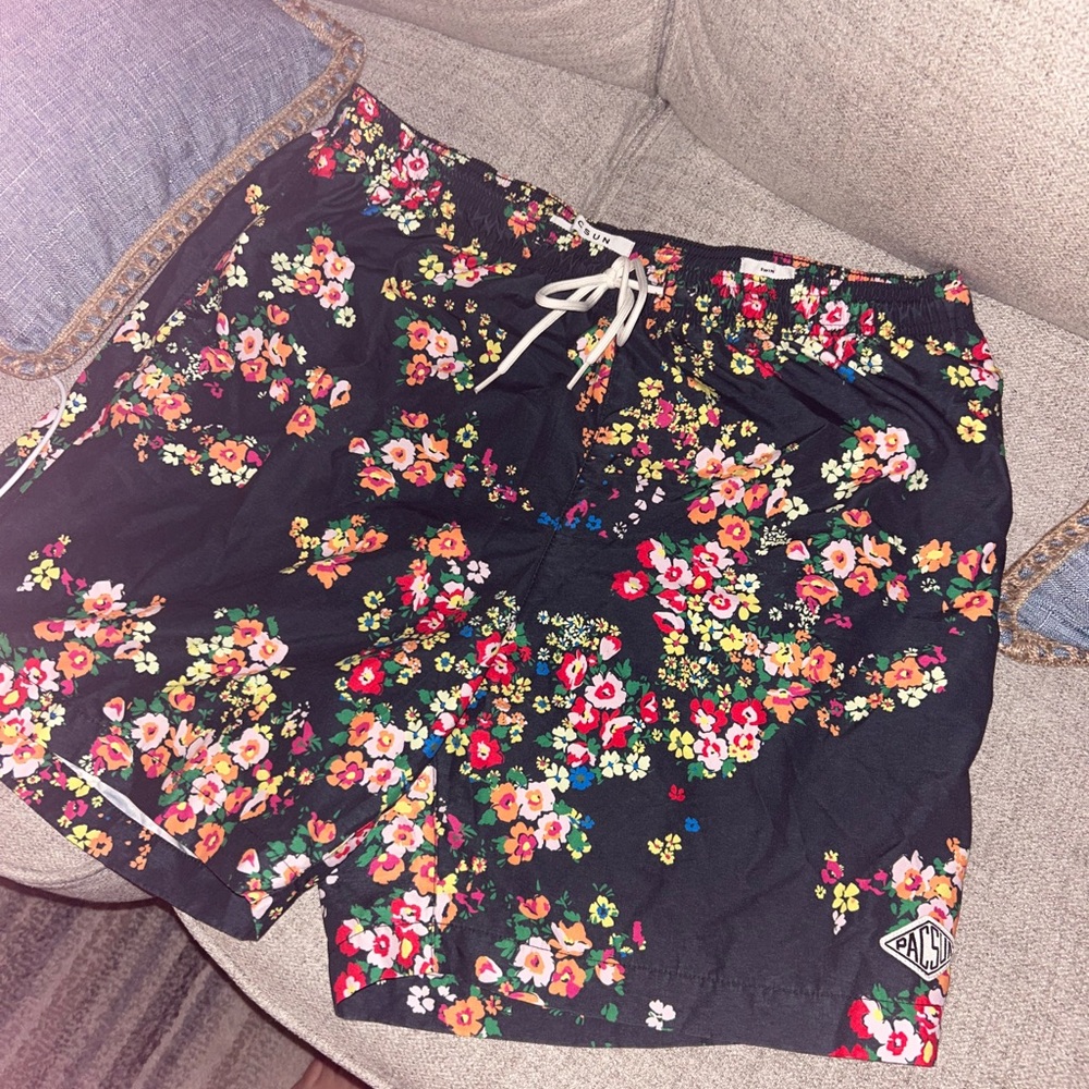 Floral Black pacsun men’s swim trunks